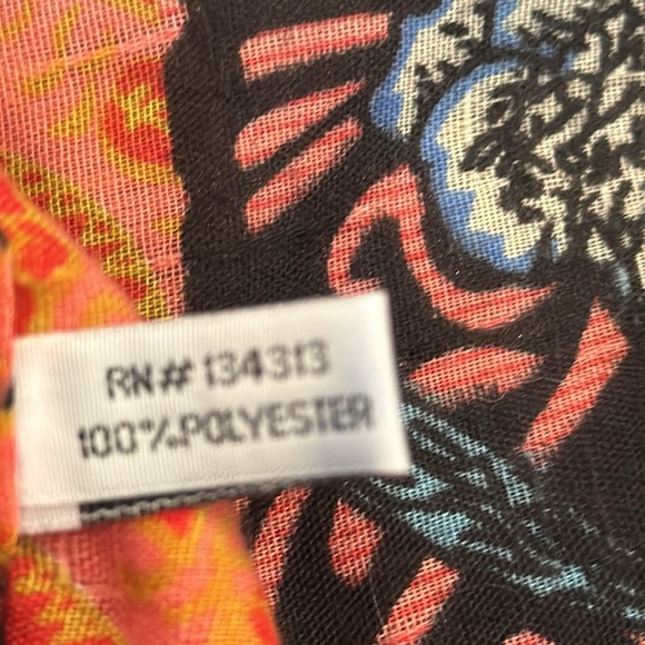 Boho Mixed Multicolored Print Semi Sheer Short Sleeve Open Kimono Jacket OS - Picture 5 of 10